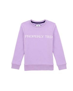 Properly Tied Girl's Laurel Crewneck Sweater - Purple