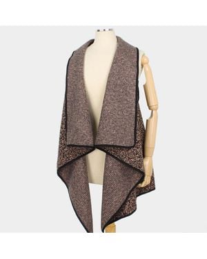 TRUEDAMES Reversible Furry Vest - Brown
