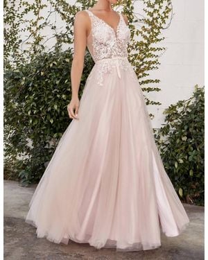 Andrea & Leo Couture Lace Gown - Pink