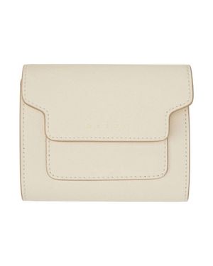 Marni Saffiano Leather Trifold Wallet - Natural