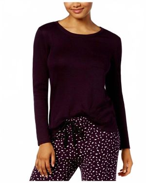 Alfani Scoop Neck Pajama Top - Purple