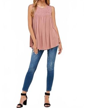 Allie Rose Sydney Smocked Top - Blue