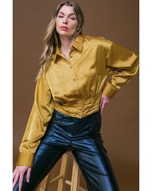 TRUEDAMES Romantic Moves Woven Top - Metallic