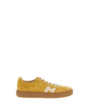 Hogan Suede Leather Skater Sneakers - Orange