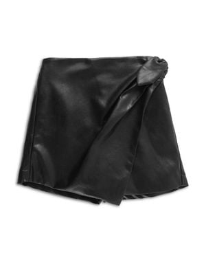 Habitual Mock Faux Wrap Skort Pull-On Elastic Waist Red459 - Black