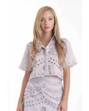 Karina Grimaldi Elin Embroidered Cotton Top - White