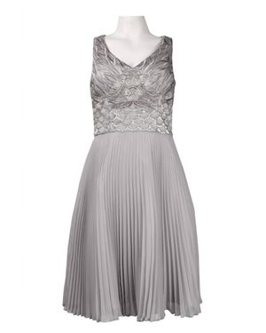 Sue Wong Sleeveless Embellished Accordion Dress - Gray