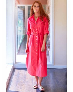 Finley Long Alex Shirt Dress - Red