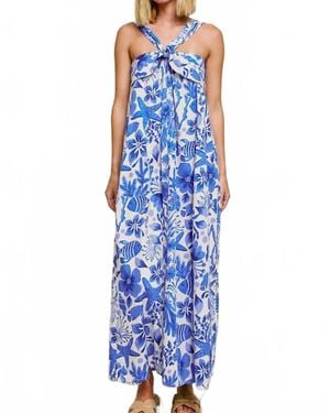 Dress Forum Under The Sea Halter Neck Maxi Dress - Blue