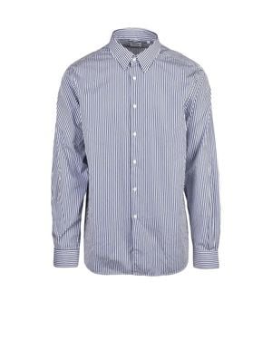Aspesi Striped Button-Up Cotton Shirt - Blue