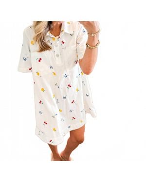 ..,merci Summer Mix Embroidery Dress - White