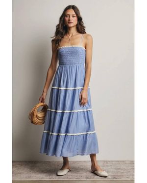 Forte Smocked Tiered Maxi Dress - Blue