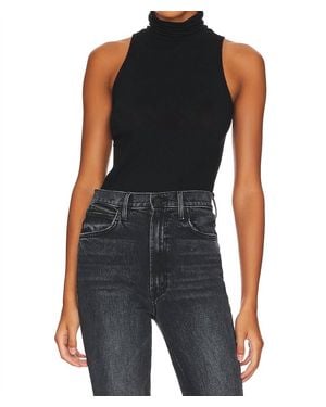 Enza Costa Cashmere Halter Turtleneck Top - Black