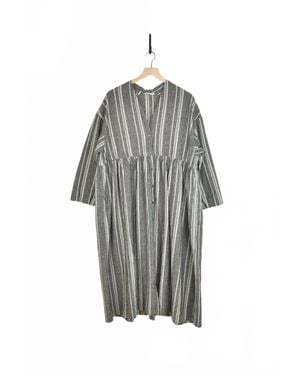 Ichi Random Stripe Dress - Gray