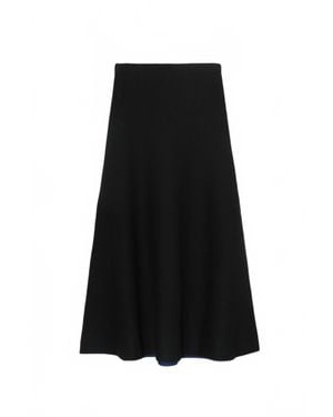 Zankov Brushed Mohair Maxi Flare Skirt - Black