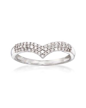 Ross-Simons Diamond Chevron Ring - White