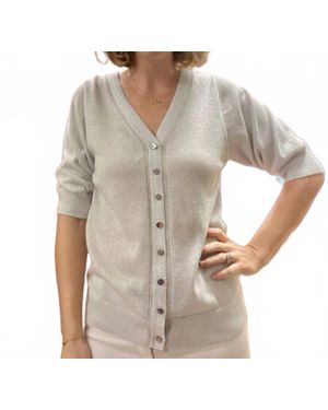 Marble Reversible Sparkle Cardigan - Gray
