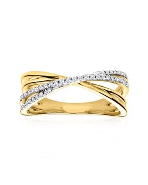 Ross-Simons Diamond Crisscross Ring - Metallic