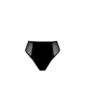 Wolford Net & Ribs Swim Brazilian H. W - Black