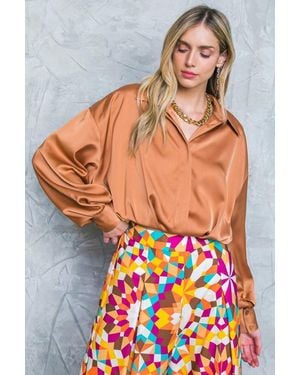 TRUEDAMES Graceful Movements Woven Top - Metallic