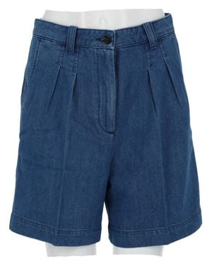 A.P.C. Nola Medium High Waist Shorts - Blue
