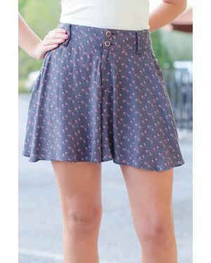 Free People Retro Floral Shorts - Blue