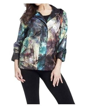 Angel Watercolor Hooded Rain Jacket - Blue