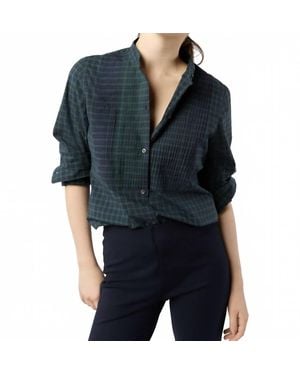 ANN MASHBURN Hattie Long Sleeve Button Down Shirt - Blue