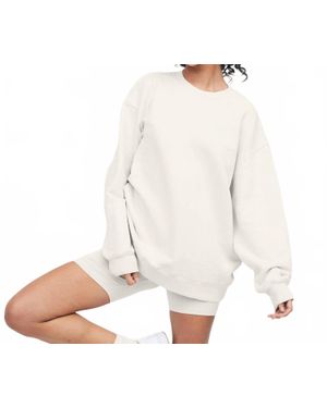 Mate Fleece Oversized Sweatshirt - White