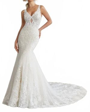 Mori Lee Summer Sheath Wedding Dress - White
