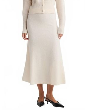White + Warren Isla Midi Skirt - Natural