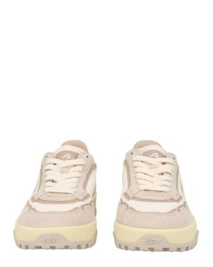 Autry Chunky Low-Top Sneakers With Layered Neutral Design - Natural