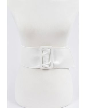 Fashnzfab Faux Leather Waist Belt - White