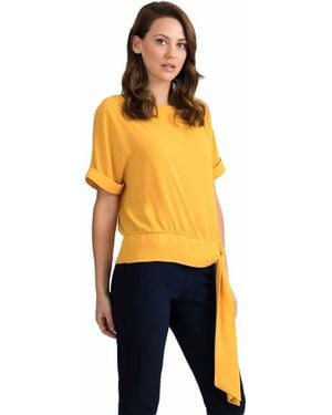 Joseph Ribkoff Short Sleeve Blouse - Orange