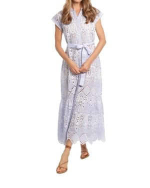 Bindu Ines Eyelet Dress - Blue