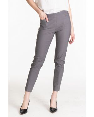Slimsation By Multiples Pull On Ankle Pocket Pants - Gray