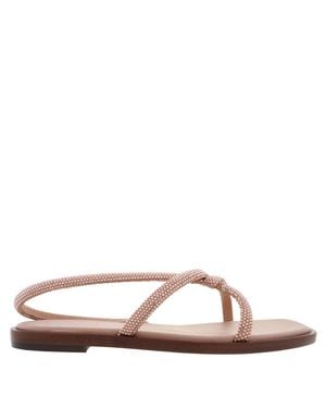 Ferragamo Ferragamo Floriane Knotted Strap Flat Sandals, Size 7 C - Brown