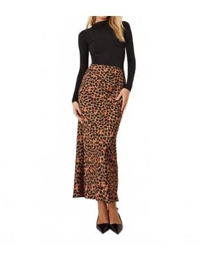Never Fully Dressed Dorris Satin Maxi Skirt - Brown