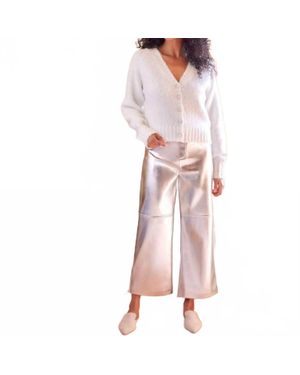 Karen Kane Faux Leather Cropped Pants - Pink