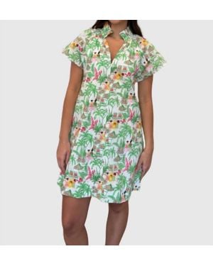 Thml Vacation Scene Print Dress - Green