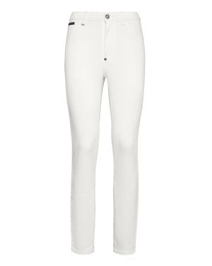 Philipp Plein High Waist Jegging Statement - White