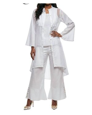 Lisa Rene Jacket, Cami & Pant Set - White