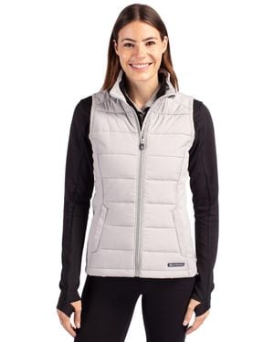 Cutter & Buck Evoke Hybrid Softshell Recycled Full Zip Vest - Natural