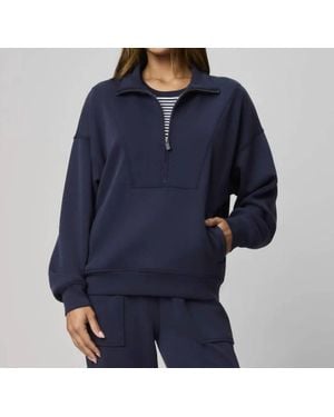 Splendid Scubasoft Quarter Zip Top - Blue