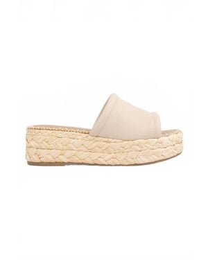 Ccocci Monte Platform Raffia Slip-On - White