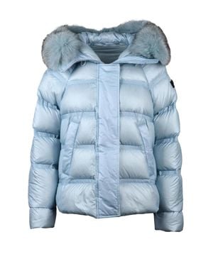 Peuterey Light Takan Fur-Trimmed Down Jacket - Blue