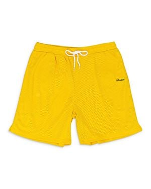 Sinclair Script Logo Mesh Shorts - Yellow