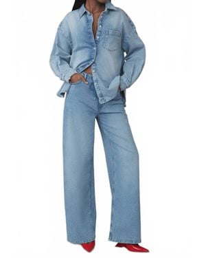 Lola Denim Drawstring Soft Cotton Pants - Blue