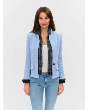 Six Fifty Clarissa Mixed Media Jacket - Blue