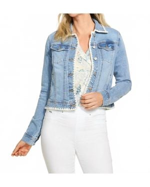 Fdj Danna Denim Crochet Stitch Jacket - Blue